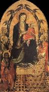 Gherardo Starnina The Madonna and the Nino with San Juan the Baptist, San Nicolas and four angeles Spain oil painting artist